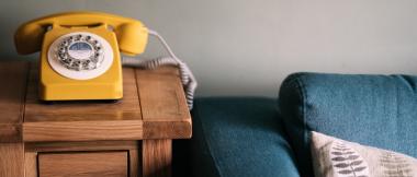 yellow rotary phone